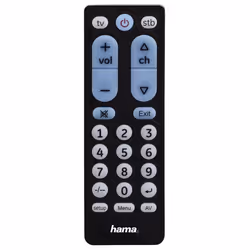 Hama 00040072, STB, TV, IR Wireless, Appuyez sur les boutons, Noir