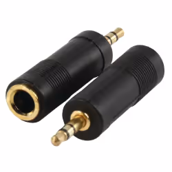 Hama Audio Adapter 3,5 mm Male Plug Stereo - 6,3 mm Female Jack Stereo, 3.5 mm M, 6.3 mm F, Noir