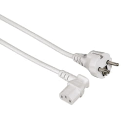 Hama Universal Mains Lead / 90° socket, 5 m, white Blanc 3 m