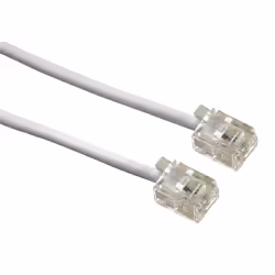 Hama Modular male plug (US6p4c) - modular male plug (US6p4c), white 10 m, 10 m, RJ11, RJ11, Blanc, Mâle, Mâle