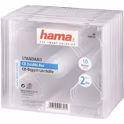 Hama 00044753, Boîtier double, 2 disques, Transparent, Polystyrène, 120 mm, 140 mm