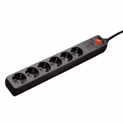 Hama 00047779, 1,4 m, Plastique, Noir, 6 sortie(s) CA, 230 V, 3500 W