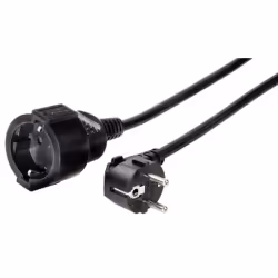 Hama "Profi" Extension Cable with Earth Contact, 2 m, black, 2 m