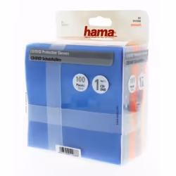 Hama CD-ROM/DVD-ROM Protective Sleeves 100, 100 disques, Multicolore
