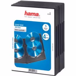Hama DVD Quad Box, Black, Package of 5 pieces, 4 disques, Noir