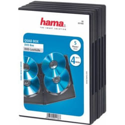 Hama DVD Quad Box, Black, Package of 5 pieces 4 disques Noir