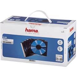 Hama CD Slim Jewel Case, pack 50 Pcs, 1 disques, Transparent