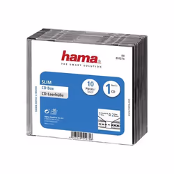 Hama CD Slim Jewel Case, pack 10, 1 disques, Transparent