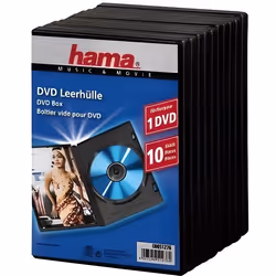Hama 00051276, Boîtier double, 1 disques, Noir, Polypropylène (PP), 190 mm, 14 mm