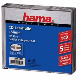 Hama CD Slim Jewel Case, 1 disques, Transparent