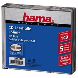 Hama CD Slim Jewel Case 1 disques Transparent