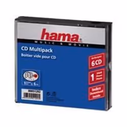 Hama CD-Multipack 6, 6 disques, Transparent