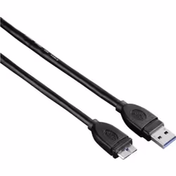 Hama 0.75m USB 3.0 A/USB 3.0 Micro B m/m, 0,75 m, USB A, Micro-USB B, USB 3.2 Gen 1 (3.1 Gen 1), Mâle/Mâle, Noir