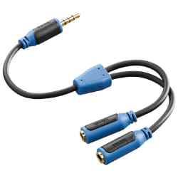 Hama Super Soft câble audio 3,5mm 2 x 3.5mm Noir, Bleu