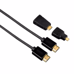 Hama High Speed HDMI Cable Ethernet, 1.50m + 2 HDMI adapters, 1,5 m, HDMI Type A (Standard), HDMI Type A (Standard), 4096 x 2 ...