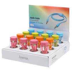 Hama 00056589, 3,5mm, Mâle, 3,5mm, Mâle, 1 m, Bleu, Vert, Orange, Rose