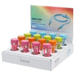 Hama 00056589 câble audio 1 m 3,5mm Bleu, Vert, Orange, Rose