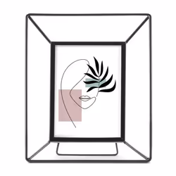 Hama Kent, Verre, Fer, Noir, Cadre pour une seule photo, Mat, Table, 10 x 15 cm