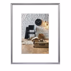 Hama 4007249664334, Cadre pour une seule photo, Verre, Plastique, Argent, Table, Mur, Rectangulaire, 250 mm