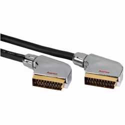 Hama 79005, 0,75 m, SCART (21-pin), SCART (21-pin), Or, Noir, Mâle/Mâle