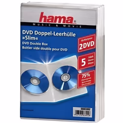 Hama Double DVD Jewel Case, Slim 5 , transparent, 2 disques, Transparent