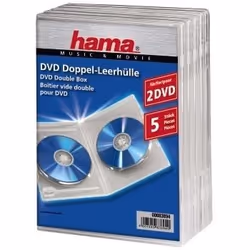 Hama Double DVD Jewel Case, 5, transparent, 2 disques, Transparent