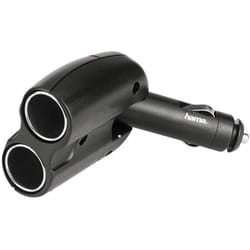 Hama 2-way Distributor - Cigarette Lighter Socket 180°, 12 V Noir