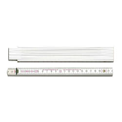 BMI - Mètre pliant en bois blanc 2 m avec branches intérieures en plastique Hêtre Blanc