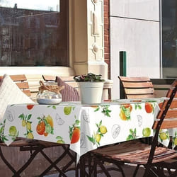 Nappe toile cirée ronde Manhattan Citronella - D-C-TABLE - 150 cm - Qualité supérieure - Facile dentretien - Imperméable