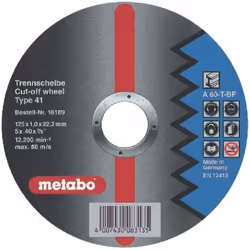 Disque abrasif Metabo; 125x1 mm pour le métal