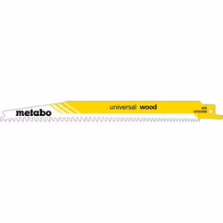 Metabo 631913000, Lames de scie sabre, Plastique, Contre-plaqué, Bois, Acier fin au carbone, Blanc, Jaune, 1,25 mm, 20 cm