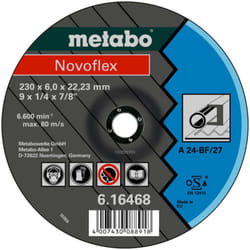 Metabo - Novoflex 230 x 6,0 x 22,23 acier, meule d'ébarbage, modèle coudé 10 pièces