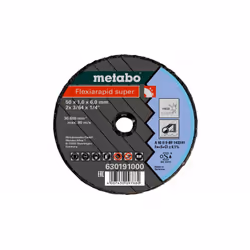 Petit disque à tronçonner Metabo de 76mm de diamètre, pour la découpe propre de l'inox. Aucun acier ne vous résiste avec la m ...
