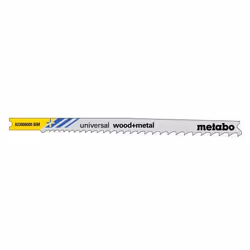 Metabo 623906000, Lames de scie sauteuse, Bois de construction avec clous, Métal, Métal non Ferreux, Bois, Bimétal, Gris, 10, ...