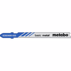 Metabo 623924000, Lames de scie sauteuse, Métal non Ferreux, Plaque métallique (épaisseur moyenne), Acier rapide, Bleu, Gris, ...
