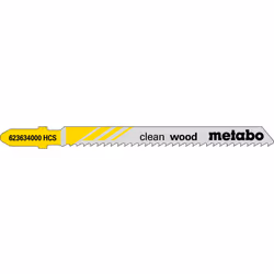 Metabo 623703000, Lames de scie sauteuse, Panneau aggloméré, Fibre de bois, Plastique, Bois tendre, Acier fin au carbone, Gri ...