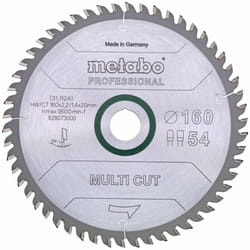 Metabo - Accessoires - Lame de scie Multi Cut - Professional, 160x20 mm, Z54 628073000