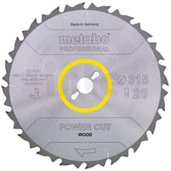 Accessoires - Lame de scie à bois 315x30 mm, 20 dents 628015000 - Metabo