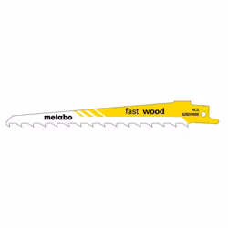 Lot de 5 lames de scie sabre METABO 628241000 - HCS - 150x1,25mm Lot de cinq lames "Fast Wood" Spécialement conçues pour une  ...