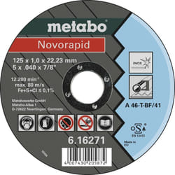 Novorapid 616271000 Disque à tronçonner 125 mm 1 pc(s) inox A287802 - Metabo