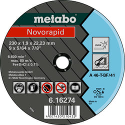 Meules de tronçonnage Novorapid 180x1,5x22,23 Inox