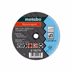 Disque abrasif Metabo NOVORAPID; 230x1,9 mm; pour le métal