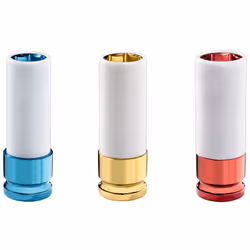 Metabo 628833000, Ensemble de clés à douille, 3 pièce(s), Jaune, Blanc, Bleu, Rouge, 17,19,21 mm