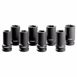 Metabo 628835000, Ensemble de clés à douille, 8 pièce(s), Noir, 38,33,24,27,30,32,34,36 mm