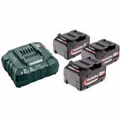 Batterie Metabo 18 V; 4,0 Ah; Li-ion; 3 pcs + Chargeur Metabo ASC 30-36