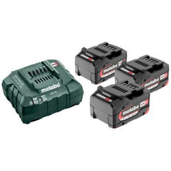 Batterie Metabo 18 V; 4,0 Ah; Li-ion; 3 pcs + Chargeur Metabo ASC 30-36