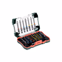 Metabo 626702000, Ensemble de forets, Acier C-V (Chrome-Vanadium), Acier inoxydable, 56 pièce(s), Phillips, Cruciforme, Fente ...