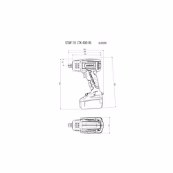 Metabo SSW 18 LTX 400 BL 1/2" 2150 tr/min 400 N·m Noir, Vert, Rouge 18 V