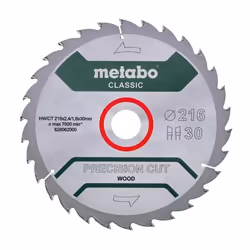 Lame de scie Metabo HW/CT PRECISION CUT WOOD - CLASSIC; 216x30x30 mm; 22°