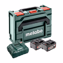 Pack énergie 18V Li-Power avec deux batteries 4,0 Ah et chargeur ASC 55 Metabo Le pack énergie 18V Li-Power avec deux batteri ...